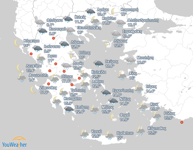 Weather map of 