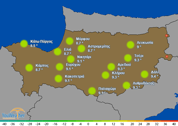 Weather map of 